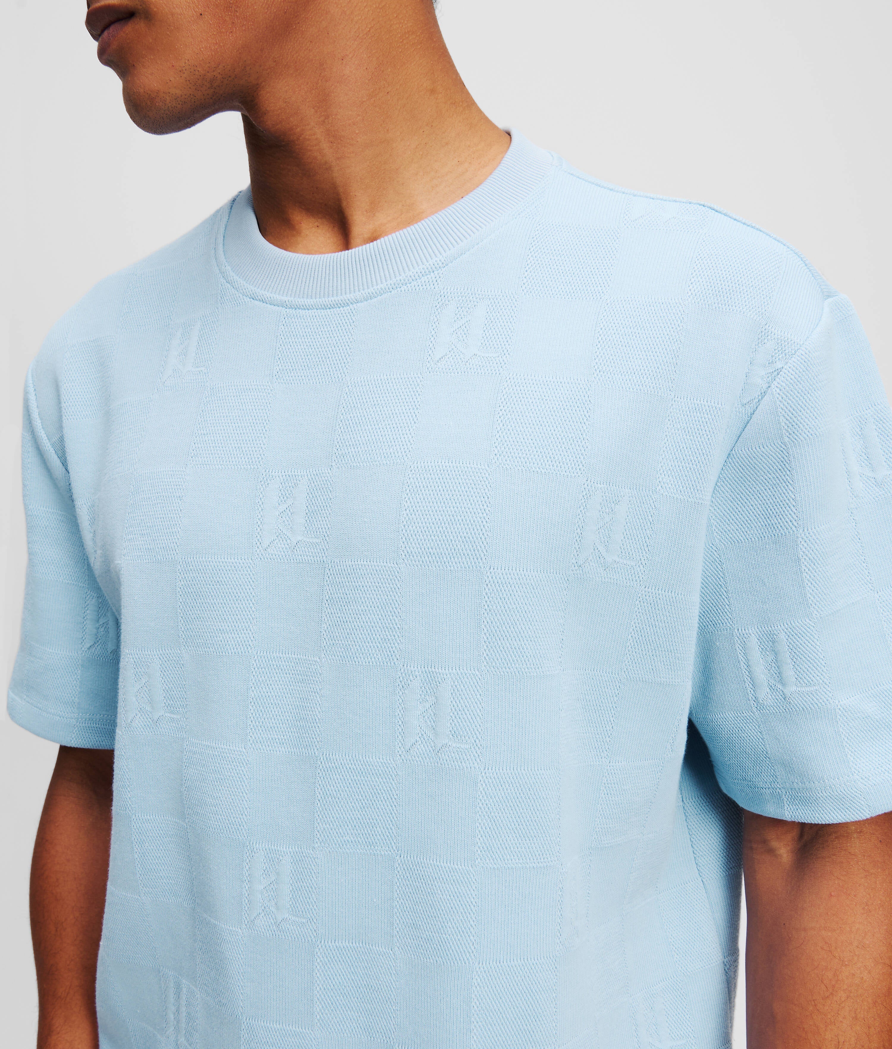 KL MONOGRAM CHECKED T-SHIRT