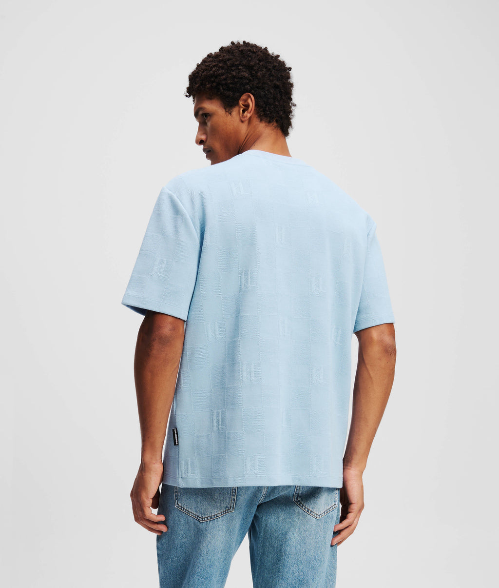 KL MONOGRAM CHECKED T-SHIRT
