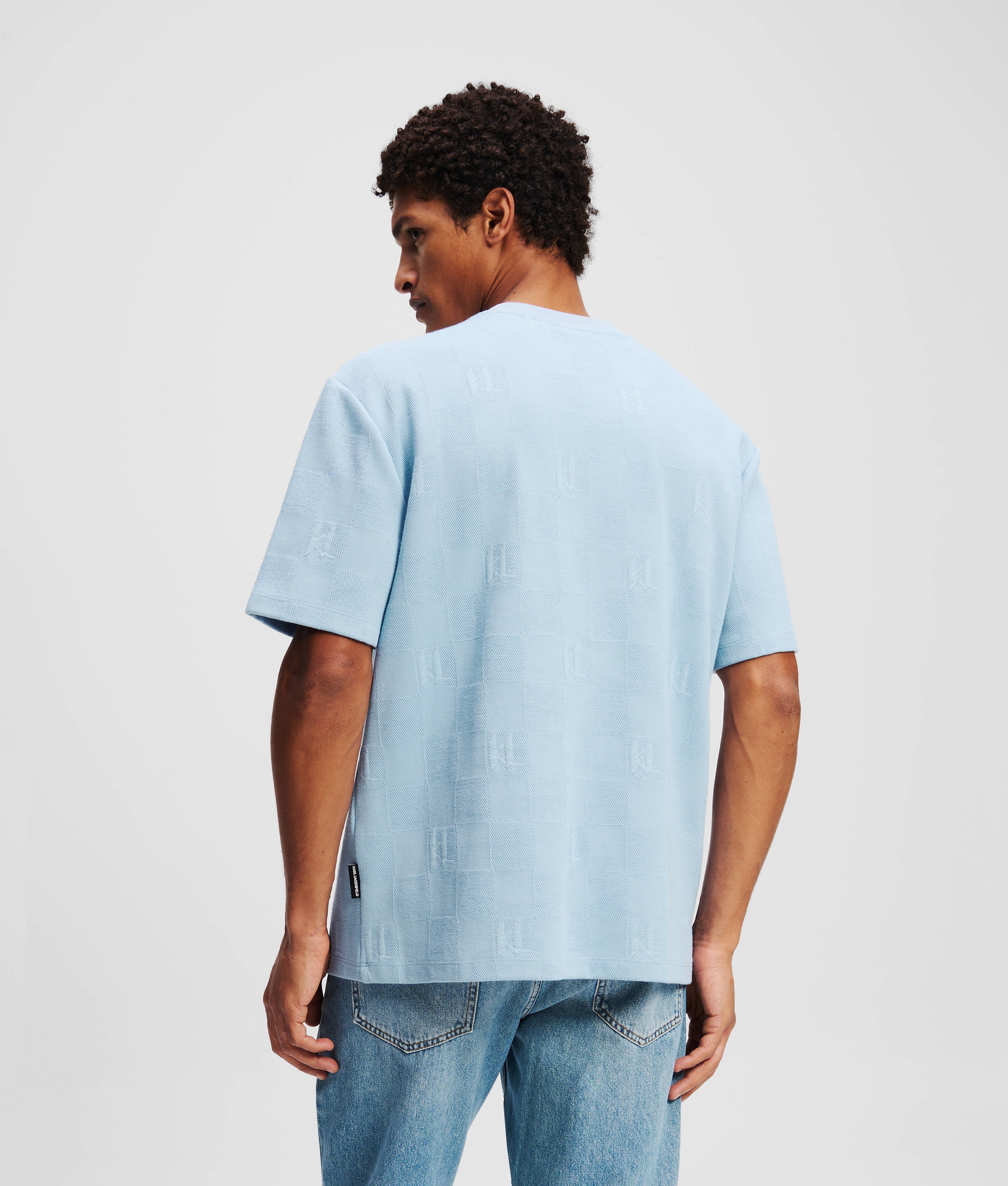 KL MONOGRAM CHECKED T-SHIRT