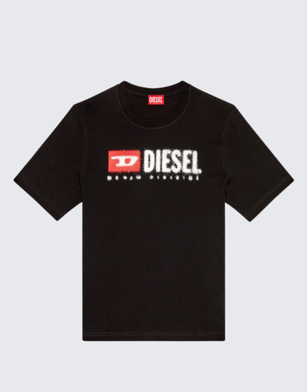 Diesel T-Adjust K14 Short Sleeve T-Shirt In Black (9Xx) Men