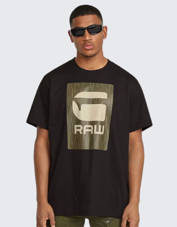 G-Star Raw Burger Box Rain Loose T-Shirt In Dark Black Mens