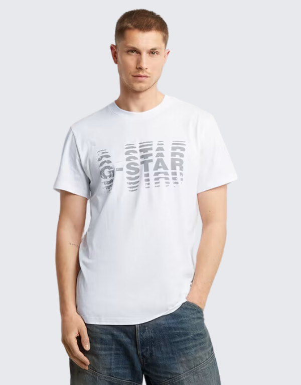 G-Star Raw Shattered Short Sleeve T-Shirt In White Men